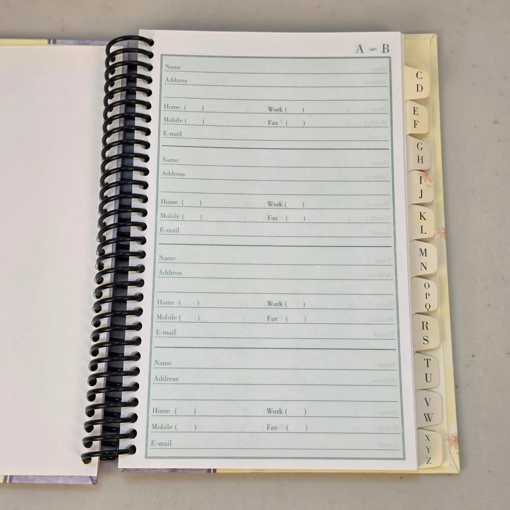 VTG Martin Designs Floral Butterfly‎ Address Book Organizer Stationary Spiral